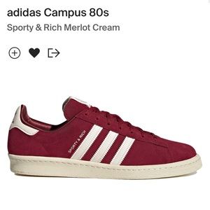 adidas Campus 80s x Sporty & Rich Merlot Cream - US sz 7.5 & US sz 8